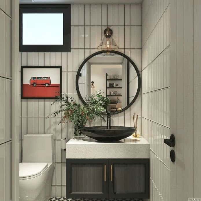 vertical stacked subway tile
