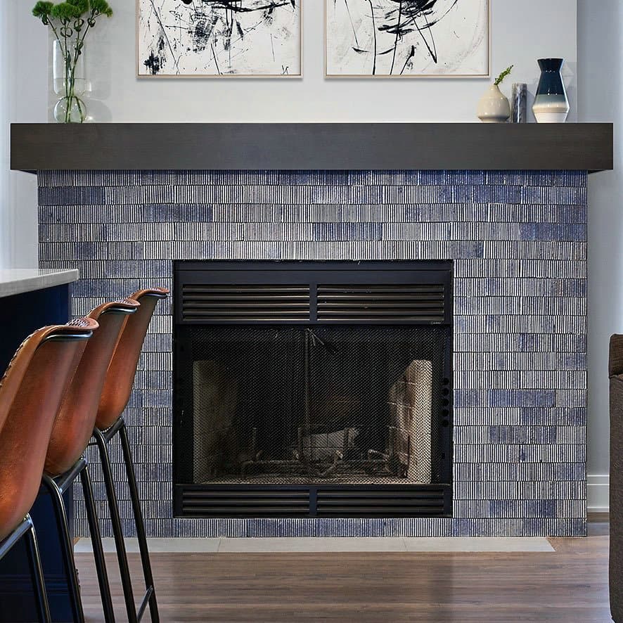 fireplace wood accent wall