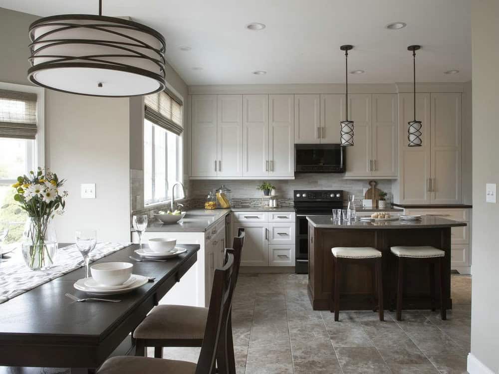 modern grey kitchen backsplash