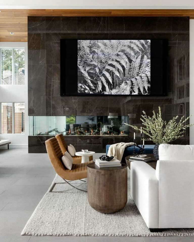 modern fireplace and tv wall ideas feature