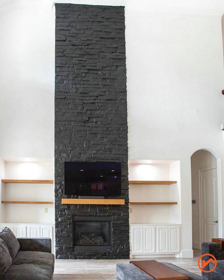 black wash brick house feature