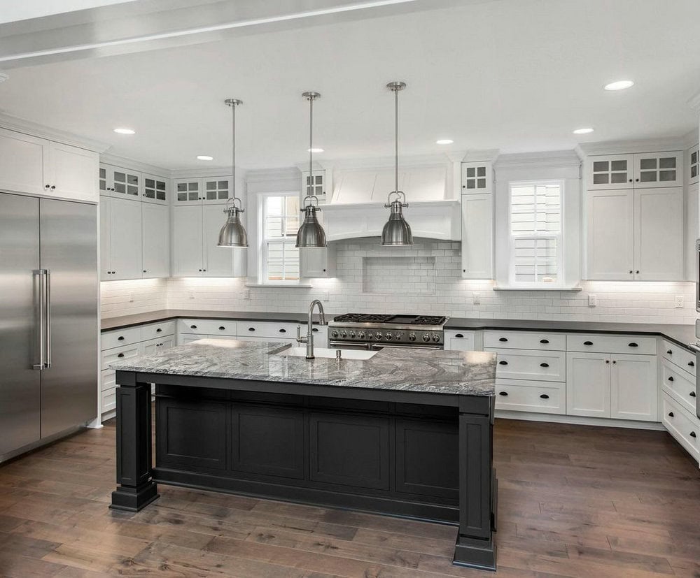 Subtle Backsplash Tile with Granite Countertop