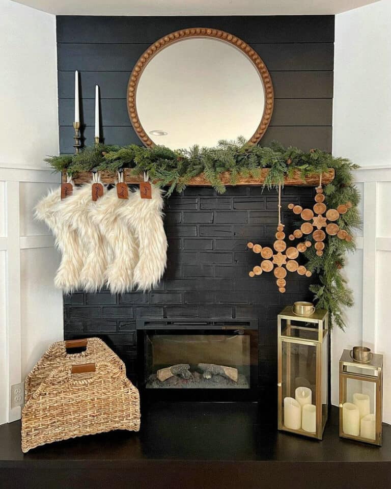 black painted fireplace ideas feature