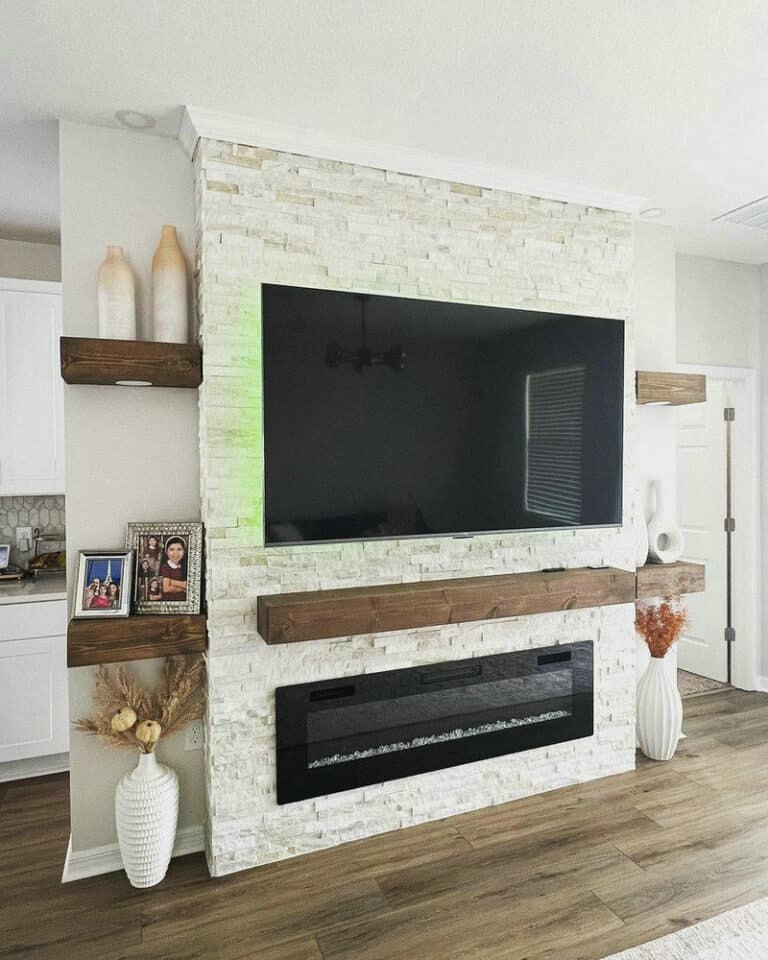 living room tv and fireplace wall ideas feature