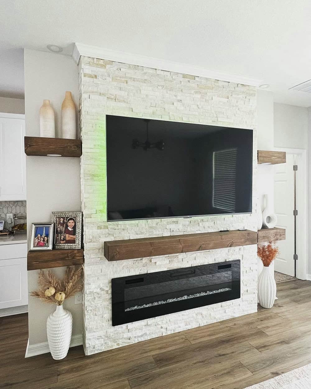 living room tv and fireplace wall ideas