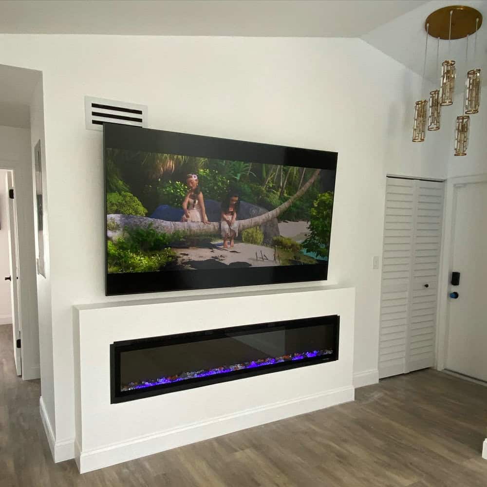 modern linear fireplace designs