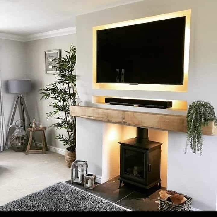 tv wall with fireplace ideas