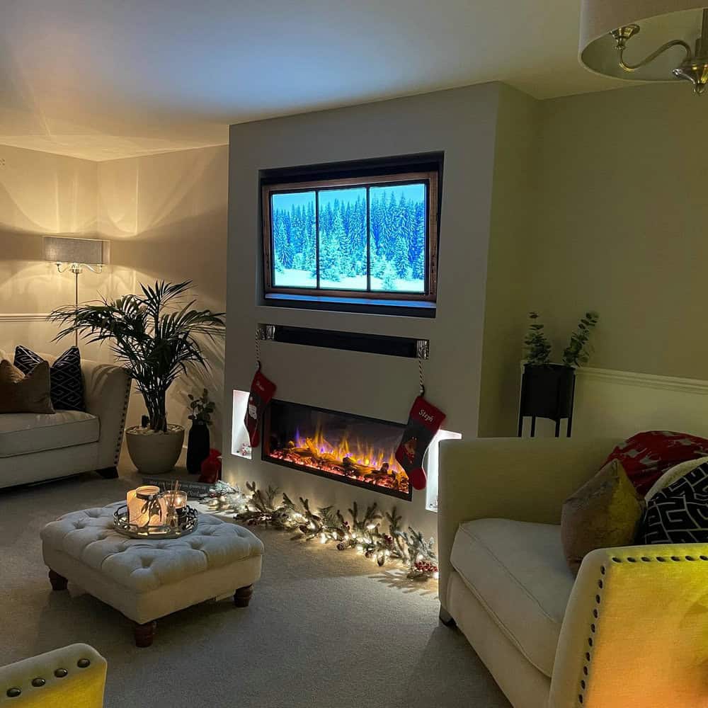 how to make an electric fireplace look built in