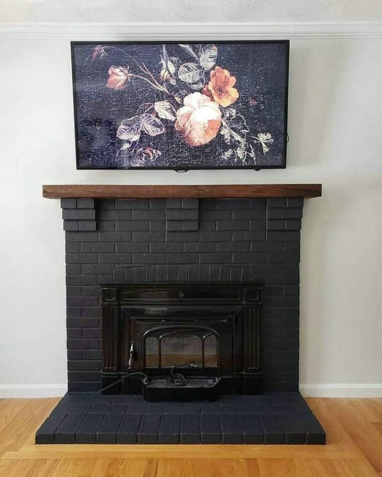 before and after painted electric fireplace feature