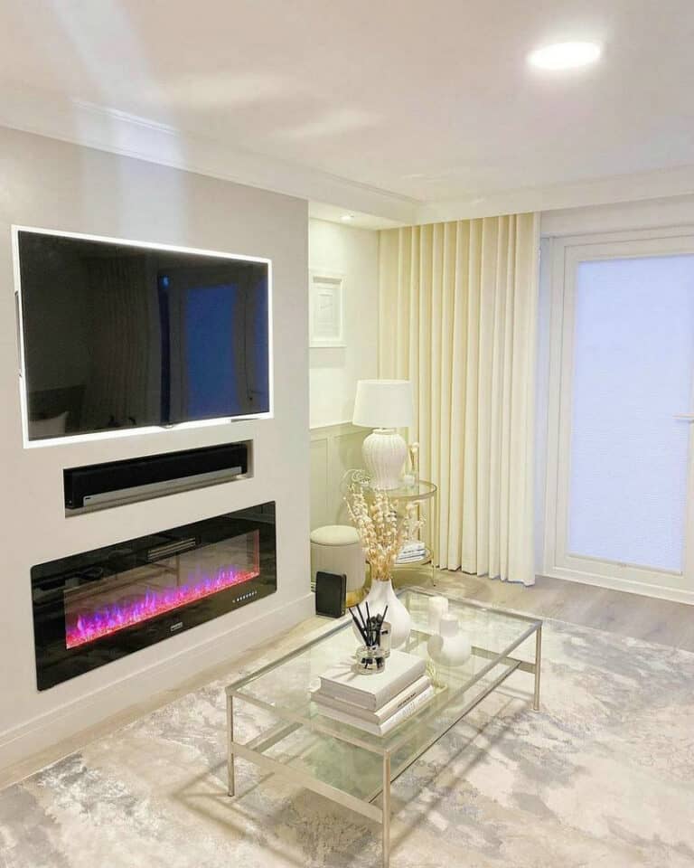 tv wall ideas with fireplace feature