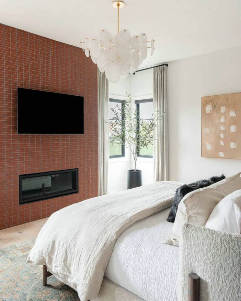 electric fireplace in bedroom ideas feature