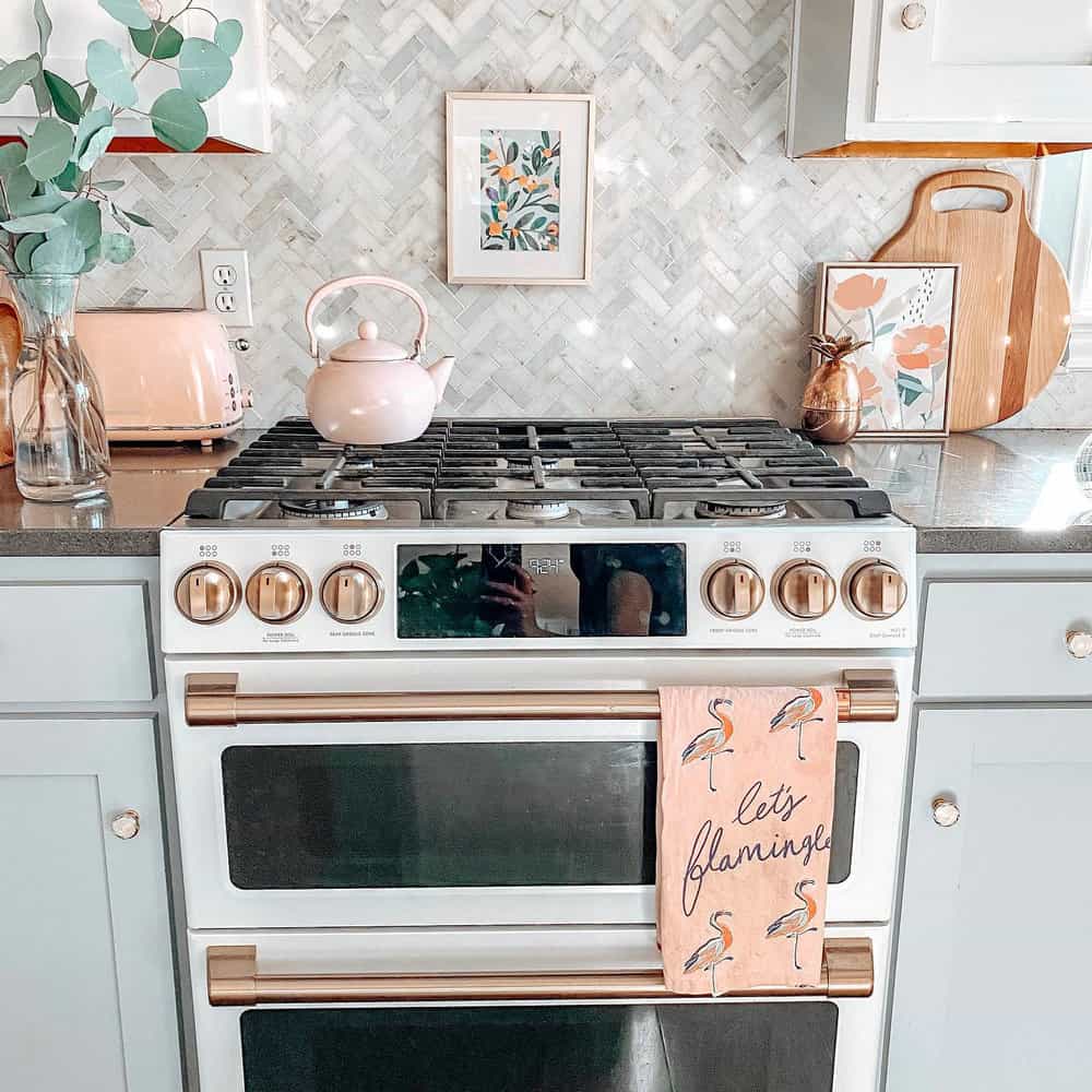 above the stove cabinet