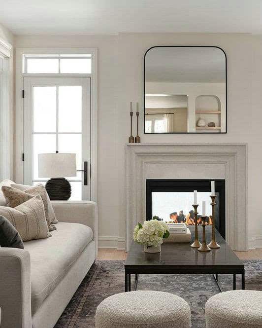 layering mirrors on mantle feature