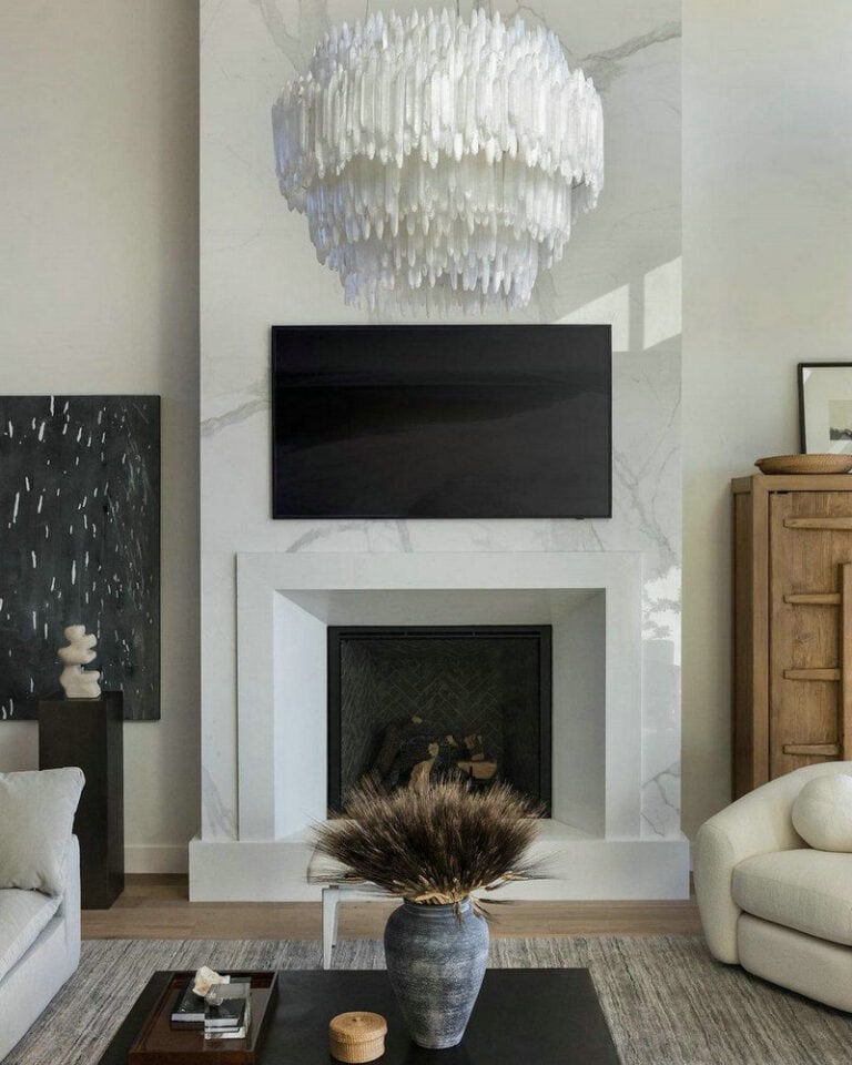 accent wall with electric fireplace feature