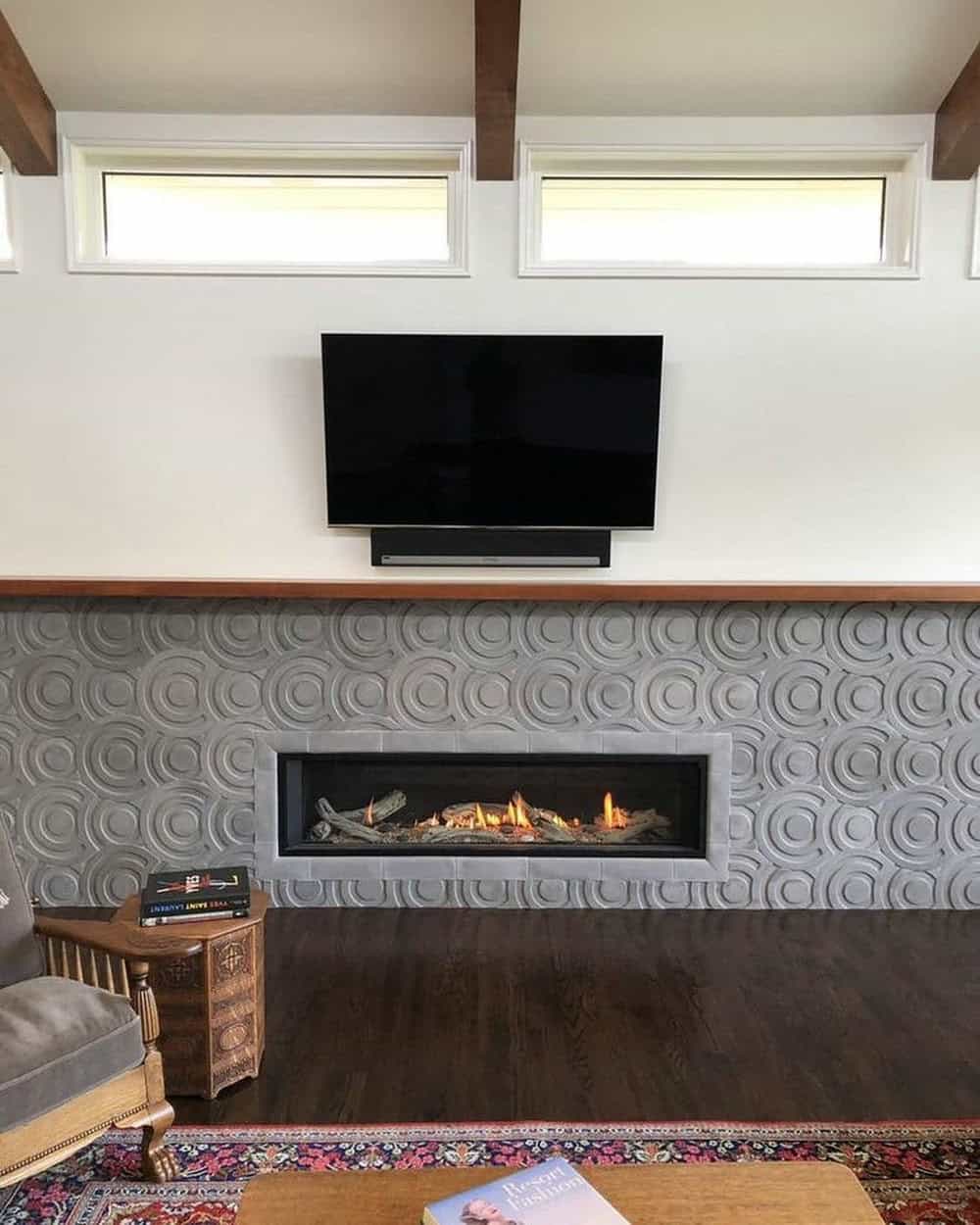 pictures tv over fireplace