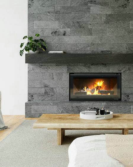 modern fireplace cladding feature