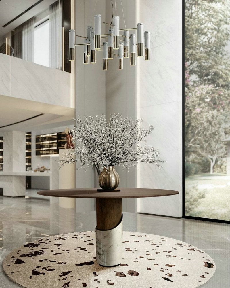 modern mansion foyer feature