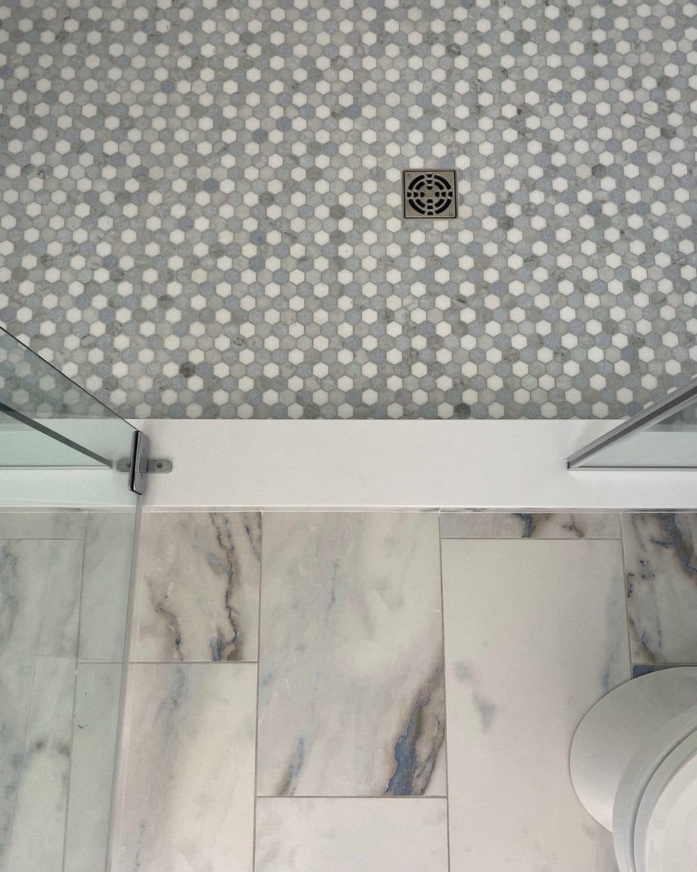 gray mosaic tile for shower floor