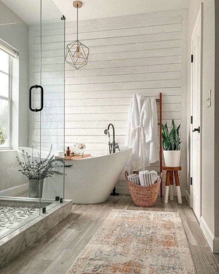 farmhouse bathroom floor tile ideas feature