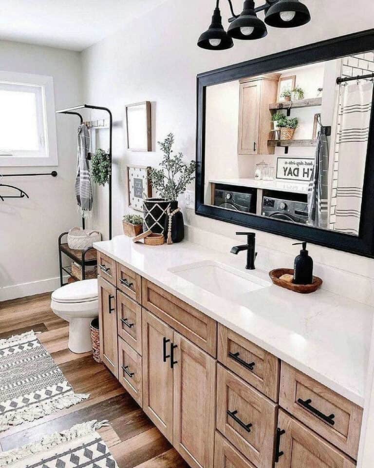 farmhouse bathroom floors feature