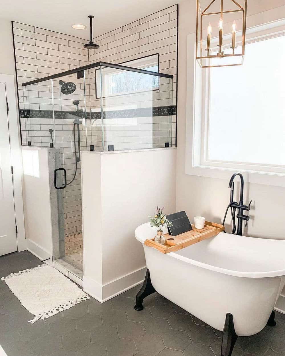 farmhouse tiled shower