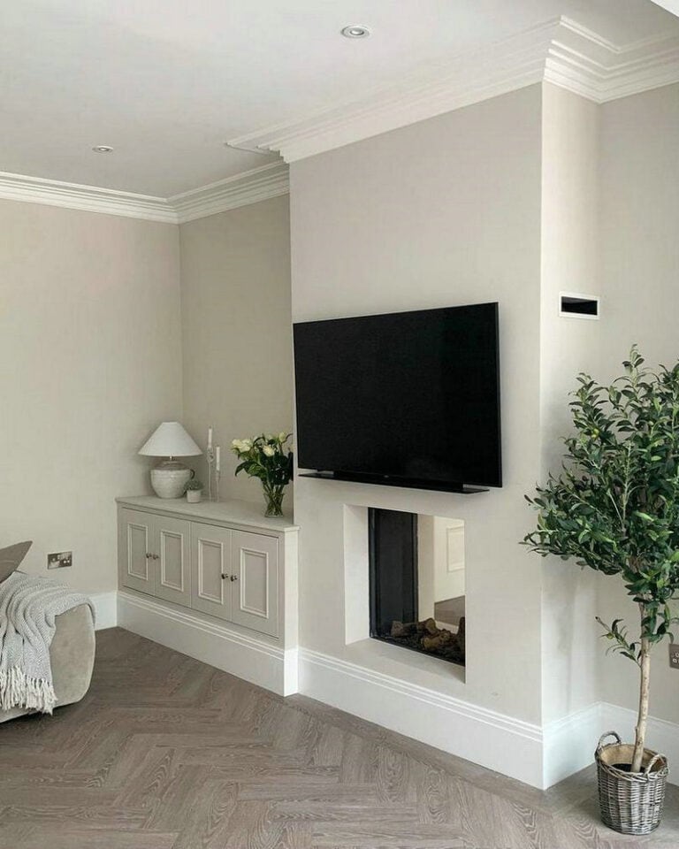 basement tv wall ideas with fireplace feature