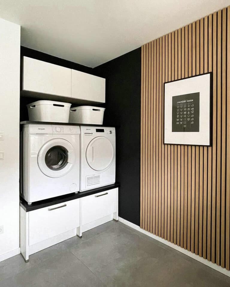 wall ideas for laundry room feature