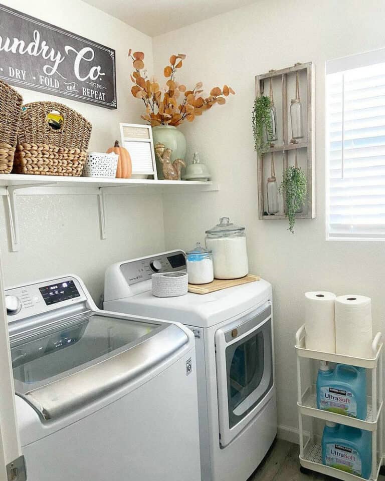 small galley laundry room feature