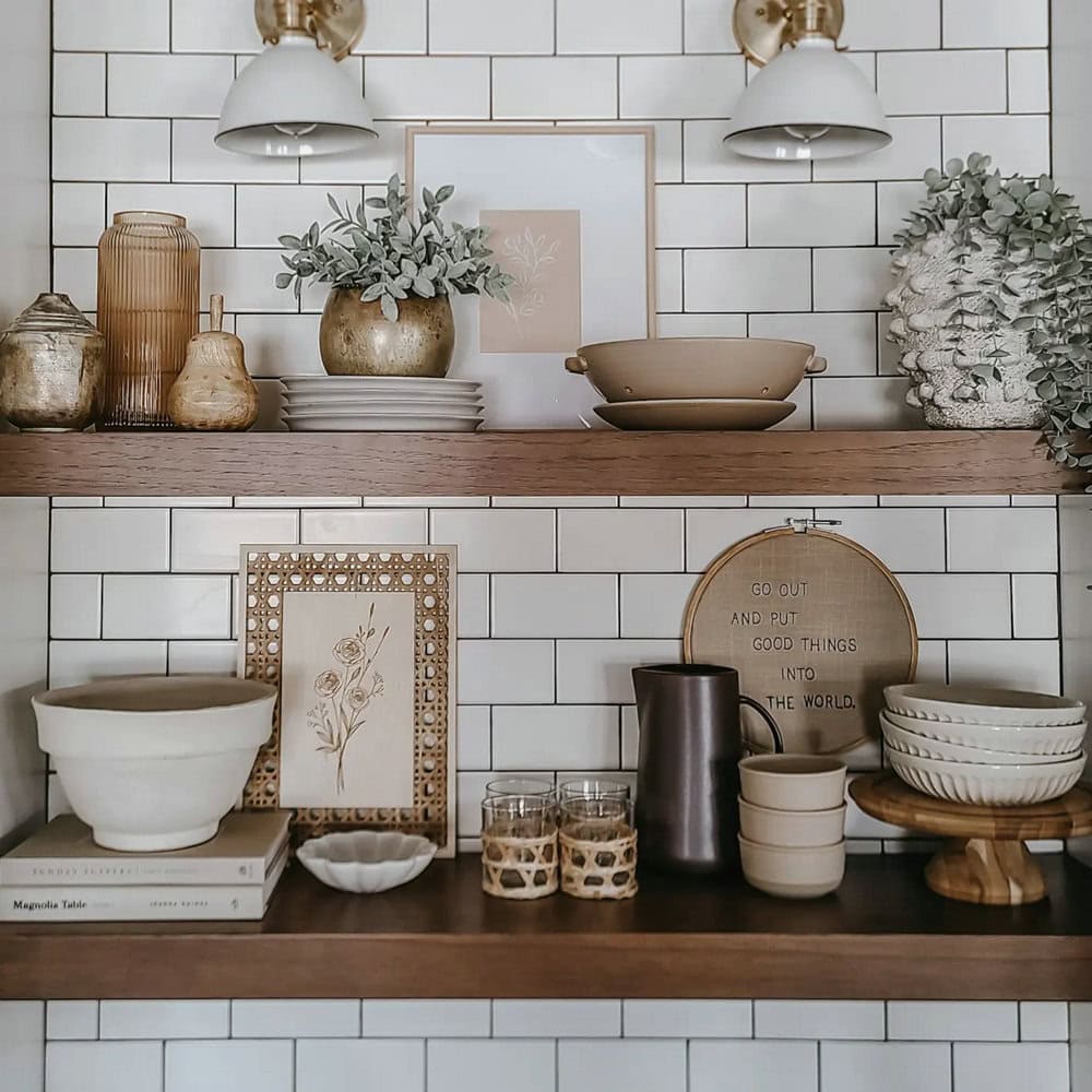 7 white subway tile and gray grout