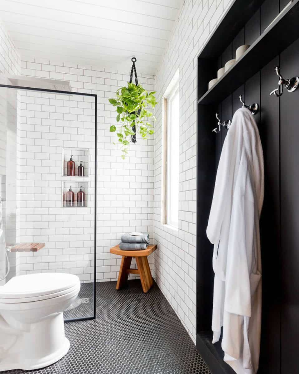 modern farmhouse subway tile shower