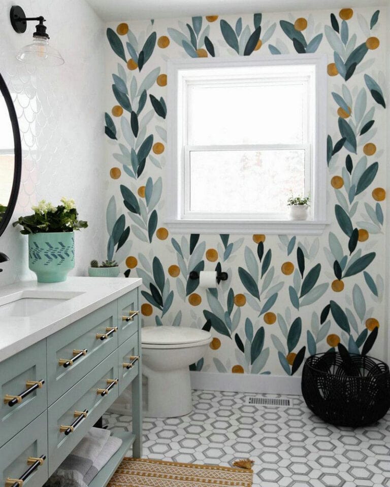 bathroom accent wall paint feature