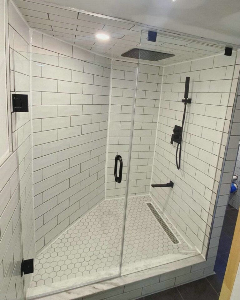 subway tile size for shower feature