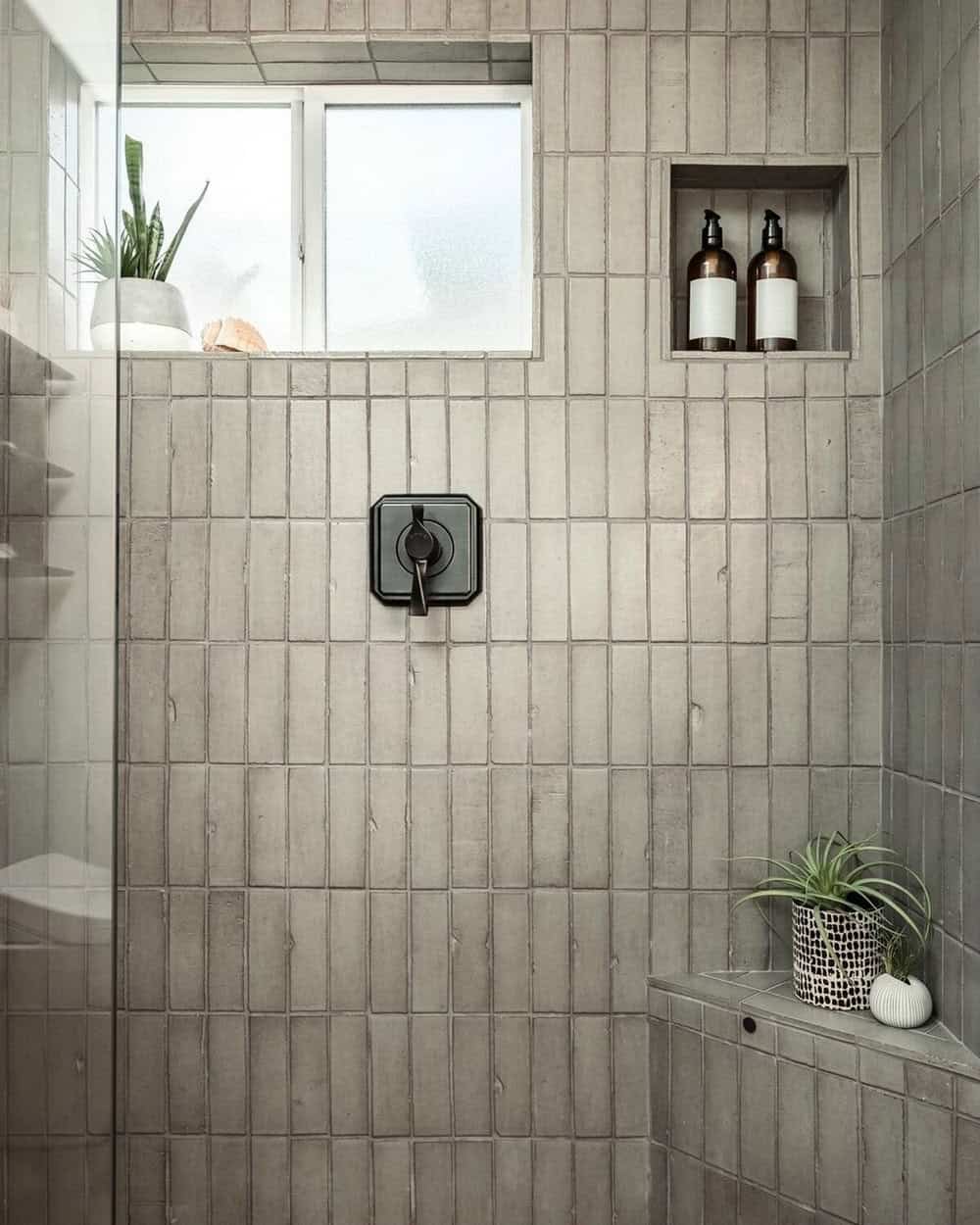 vertical stacked tile shower