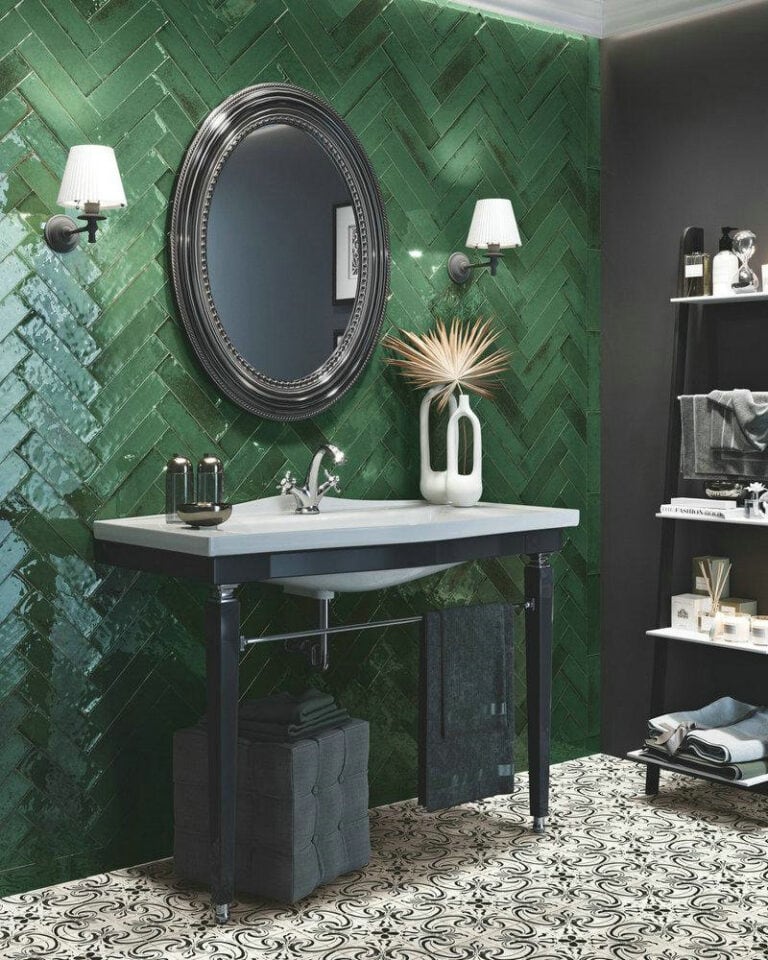 green and black bathroom ideas feature