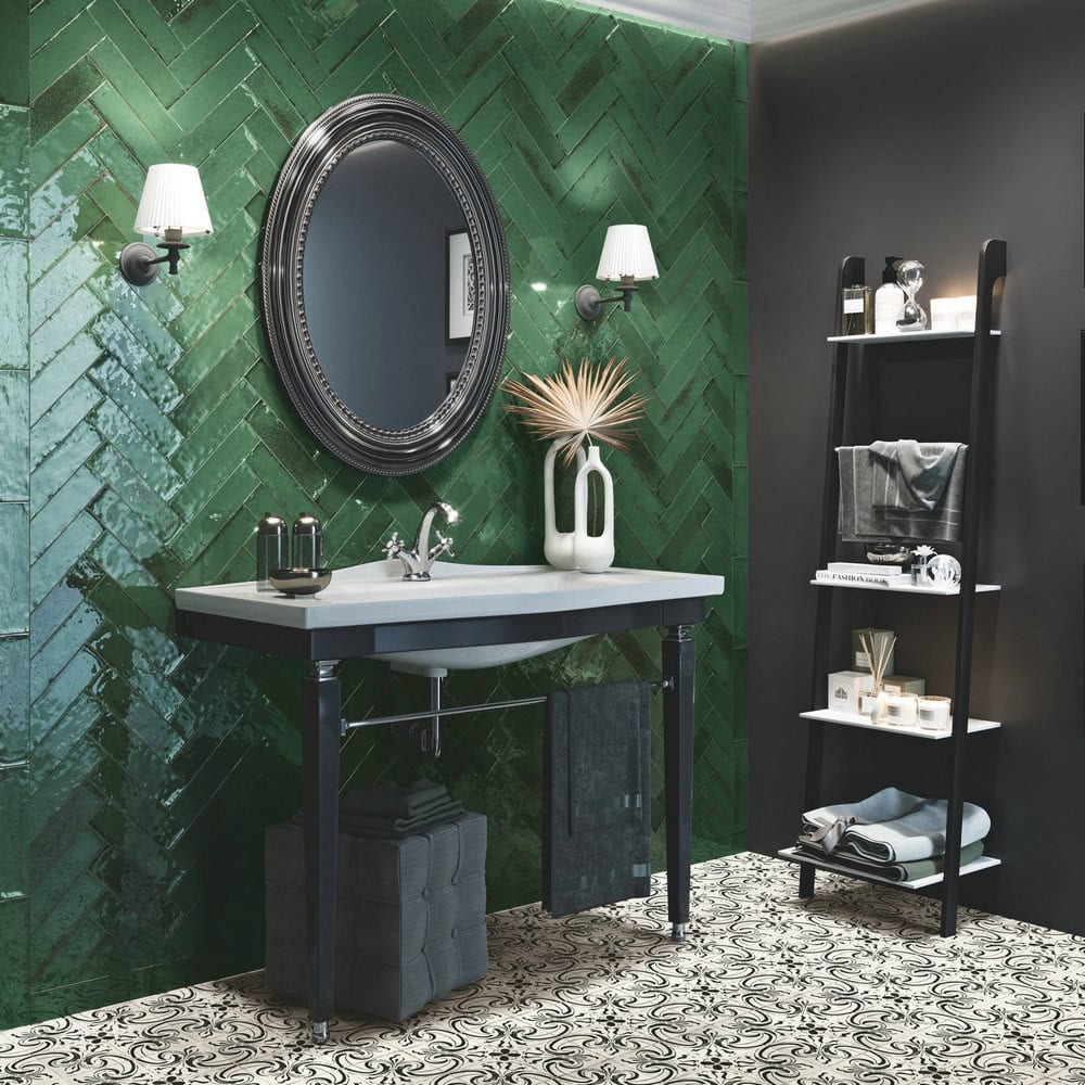 green and black bathroom ideas