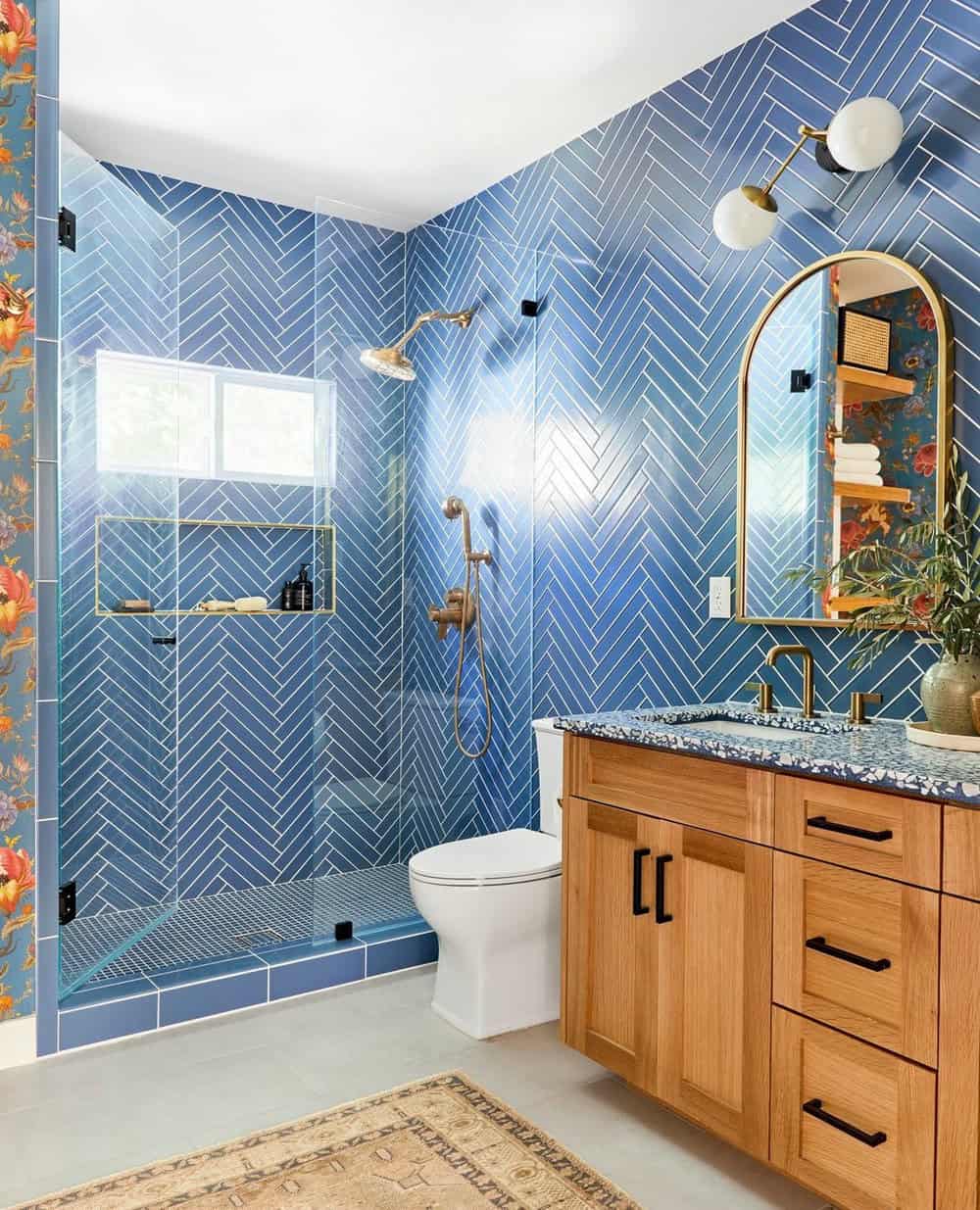 bathroom ideas blue and grey