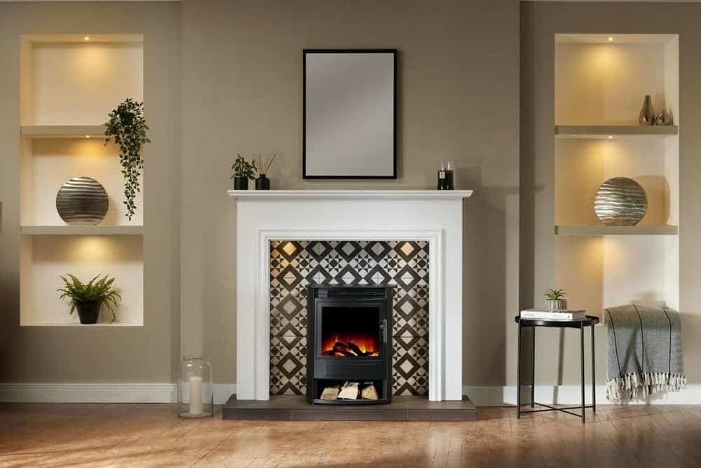 black fireplace decor ideas