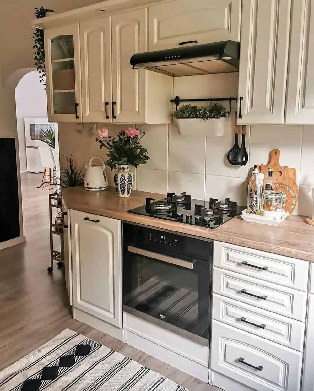 kitchen shelves over stove