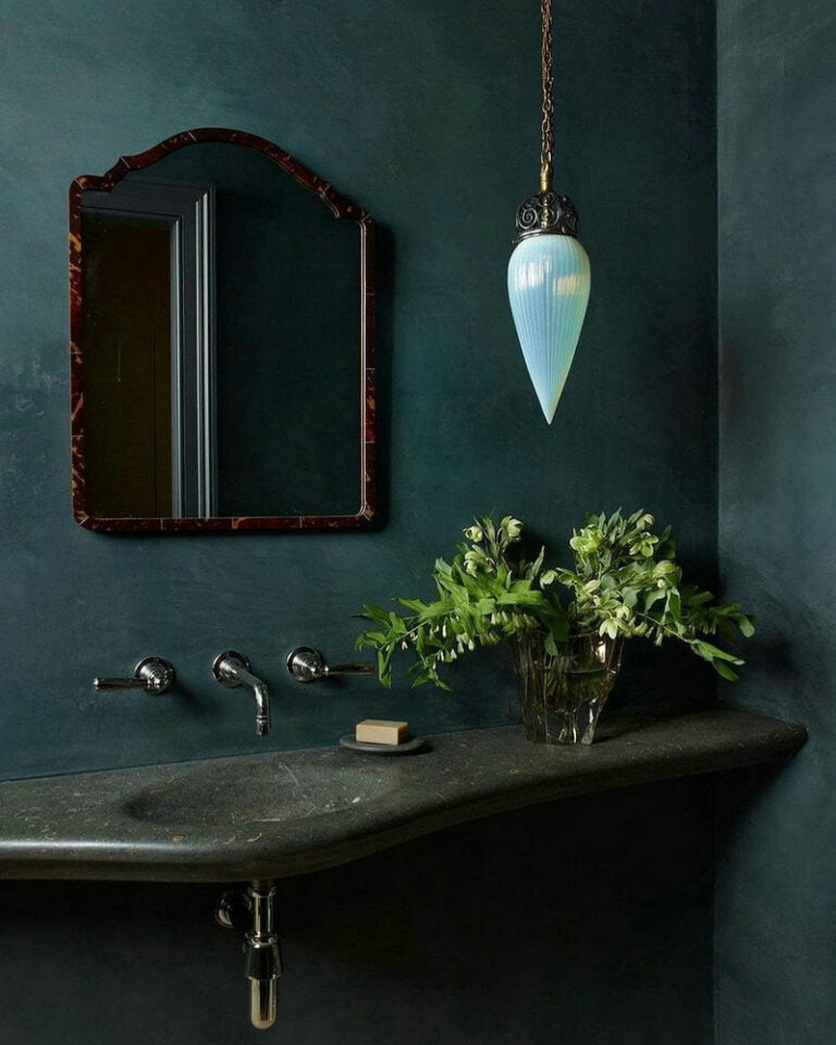 rustic powder rooms feature