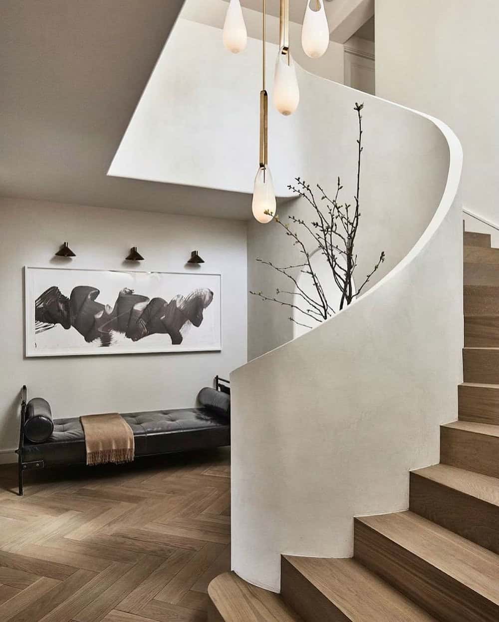 tile entryway with wood floors