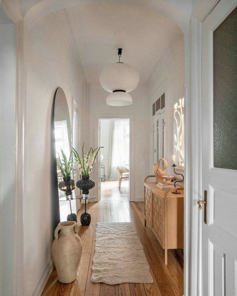 tile entryway wood floor feature