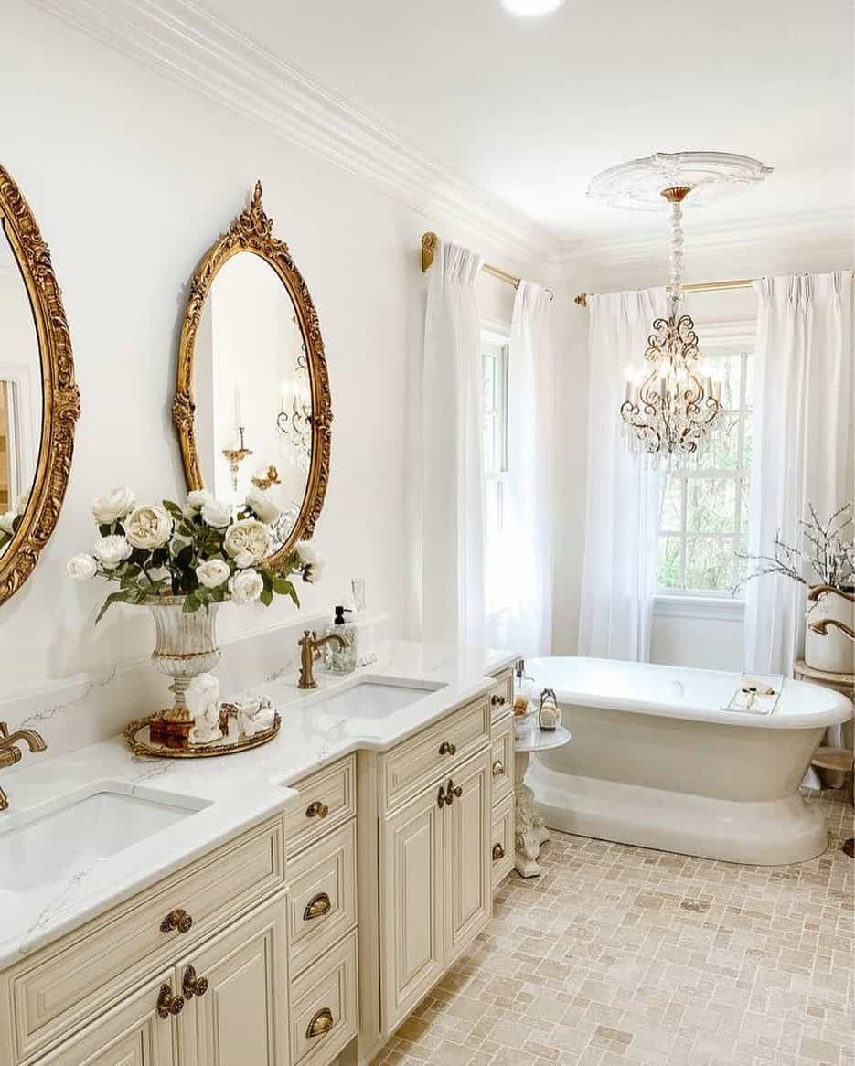 freestanding tub next to vanity