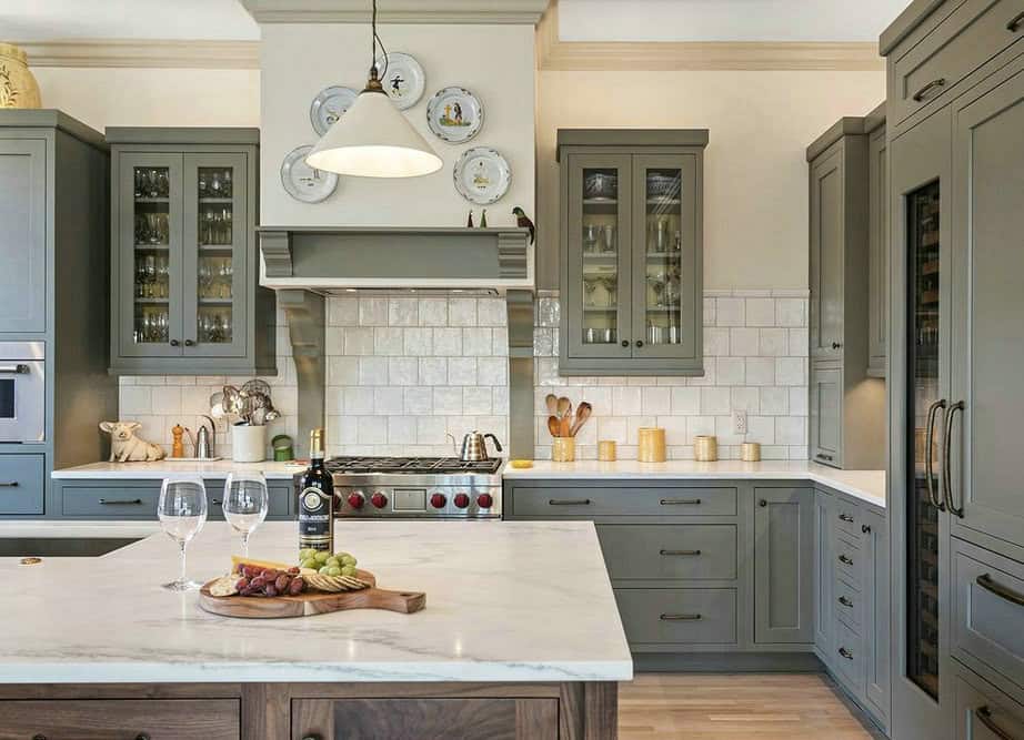 grey modern kitchen backsplash