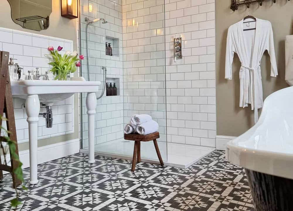 walk in shower floor tile ideas