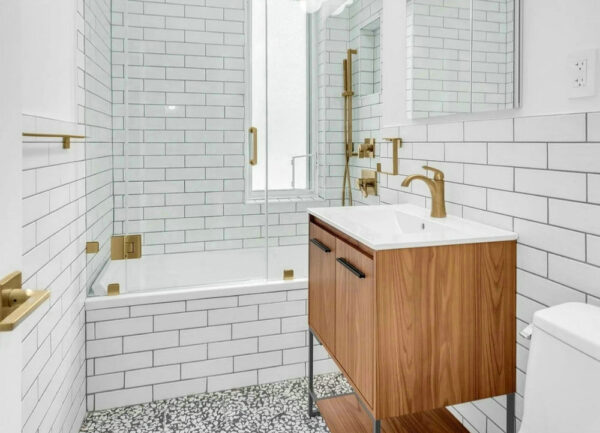 white subway tile shower ideas
