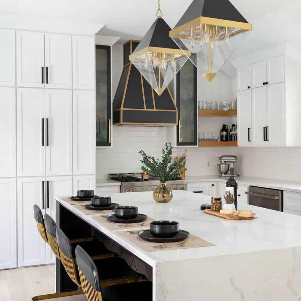 white countertops with backsplash