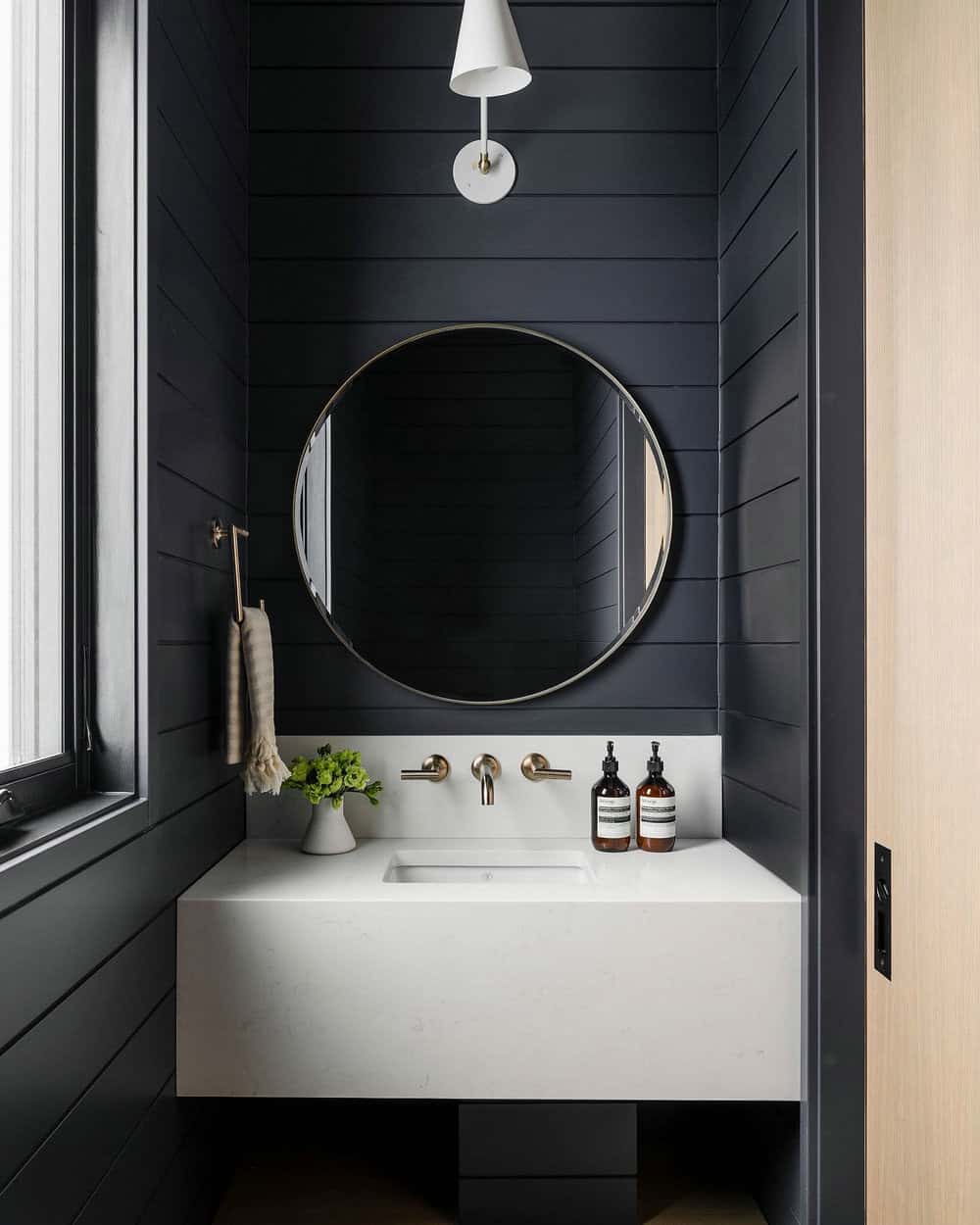 dark powder room ideas