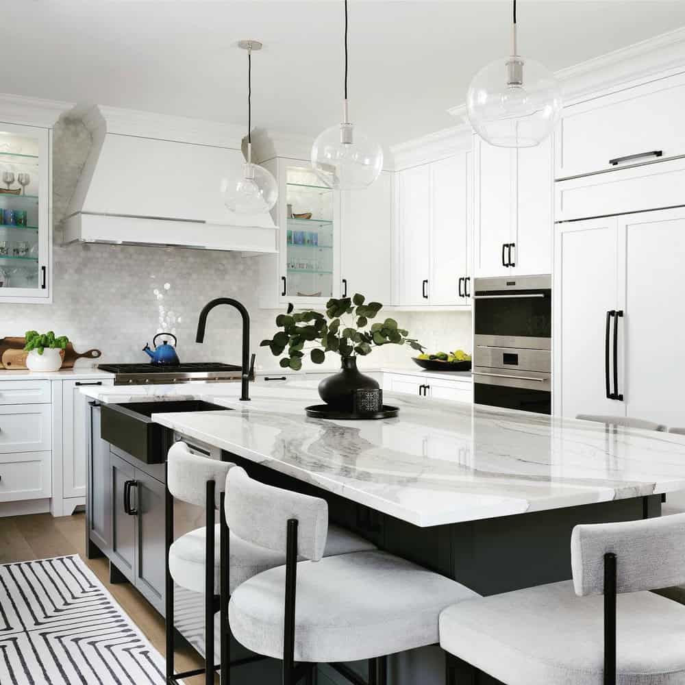 colorful backsplash for white kitchen