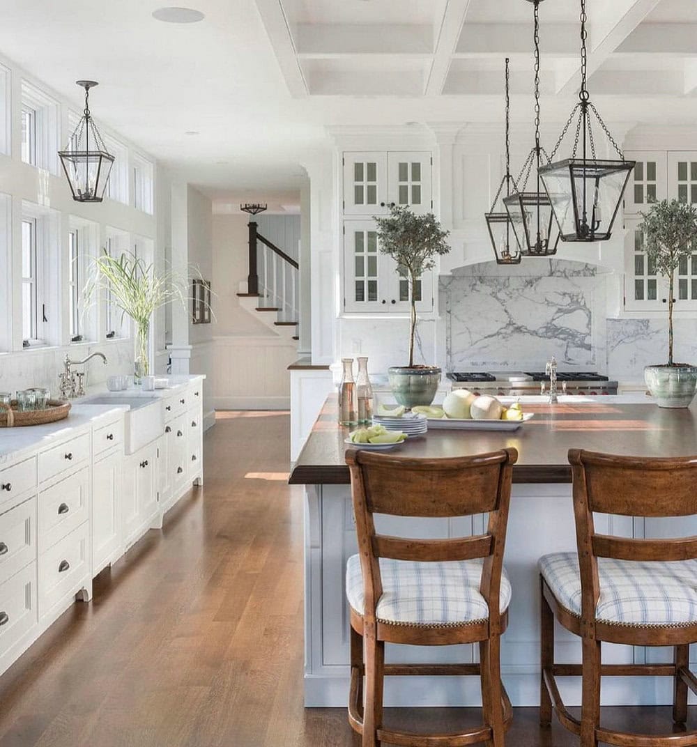 white cabinets with backsplash