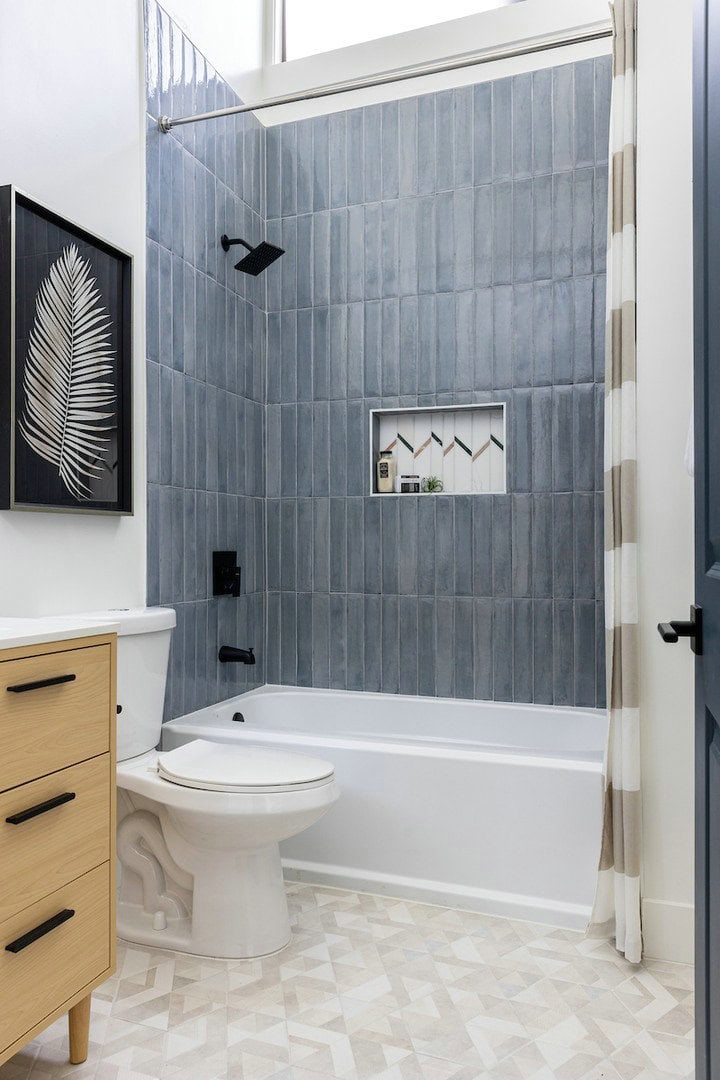 tile trim shower niche